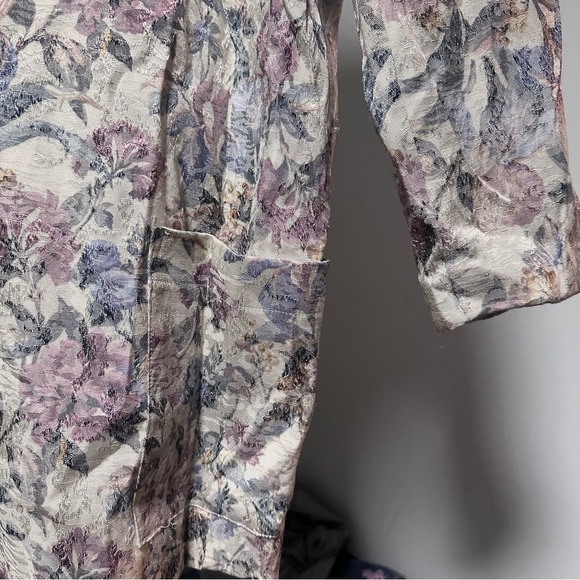 Vintage 80s Pierre Lamonte Floral Metallic Jacquard Blazer Womens Size XL Spring - Picture 9 of 16